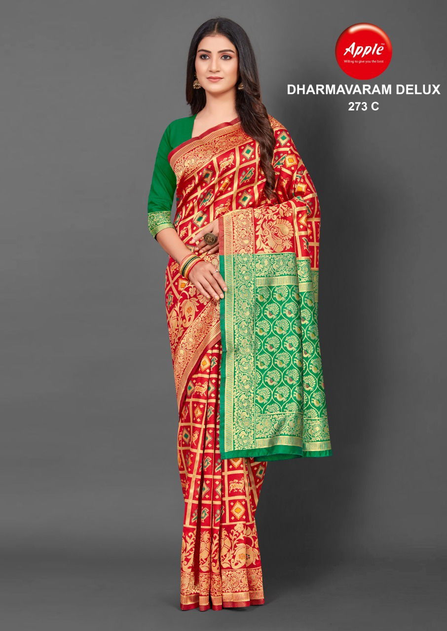 Apple Dharmavarm Delux 273 Regular Wear Wholesale Printed Designer Sarees


